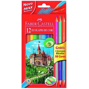 Faber-Castell Цветни моливи faber-castell шестоъгълни 12 молива + 3 молива с двоен край 110312 (110312)