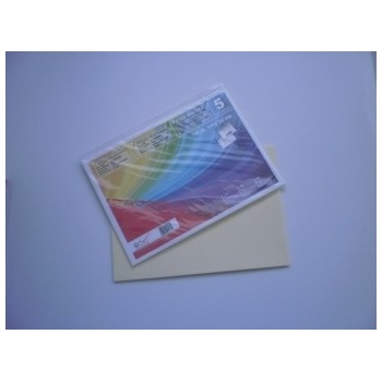 Obálka farebná C6 120g,114x162mm s pásikom vanilková (bal=5ks)