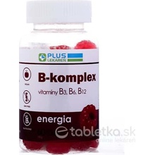 PLUS LEKÁREŇ B-komplex vitamíny B3 B6 B12 želé cukríky malinová príchuť 60 ks