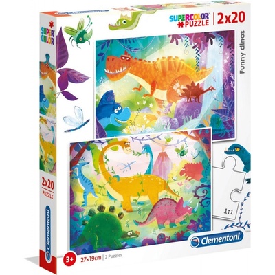 Clementoni Legrační dinosauři 2 x 20 dílků
