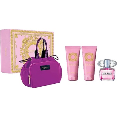 Versace Bright Crystal подаръчен комплект с тоалетна вода 90мл и несесер за жени 1 бр