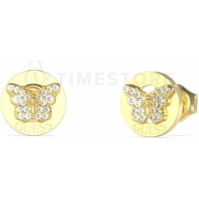 Guess Pozlacené náušnice Motýlci Chrysalis JUBE06136JWYGT/U