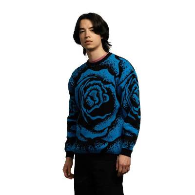 Блуза Santa cruz Crew dressen big rose knit sweater - Blue (Black / Blue Rose)