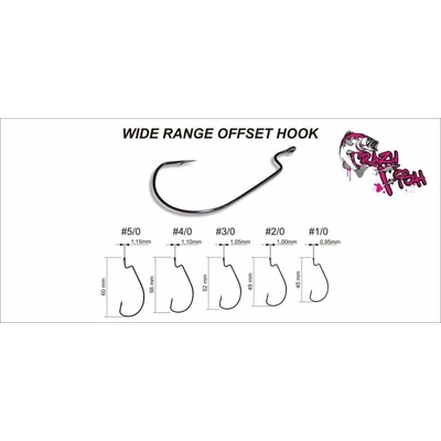 Crazy Fish Wide Range Offset Hook vel.5 5 ks