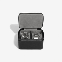 Stackers pánská cestovní šperkovnice na hodinky Black Pebble Large Zipped Watch Box černá