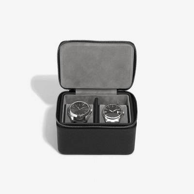 Stackers pánská cestovní šperkovnice na hodinky Black Pebble Large Zipped Watch Box černá