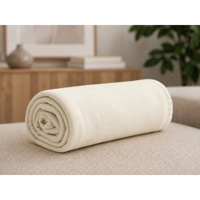 Textilomanie fleece deka Fleora smetanová 150x200