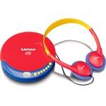Lenco CD-021 CD player for children - portable CD player - Discman - headphones with volume limiter - reads CD-R/RW - integrated battery - with charging cable - red/blue, CD-021KIDS - boombuy