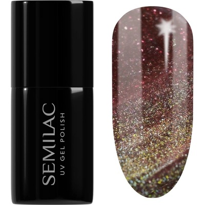 Semilac UV Hybrid Galaxy Flash gelový lak na nehty s použitím UV/LED lampy odstín 824 Digital Red 7 ml