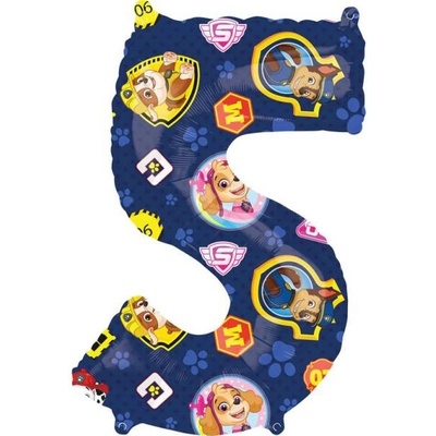 Balónek 66x45cm Paw Patrol číslo 5 Amscan