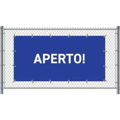 Jansen Display Standardní banner na plot 300 x 140 cm otevřeno italština modré