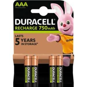 Duracell Акумулаторни батерии Duracell HR03/DC2400, AAA, HR03, 1.2V, 750mAh, NiMH, 4бр. в опаковка