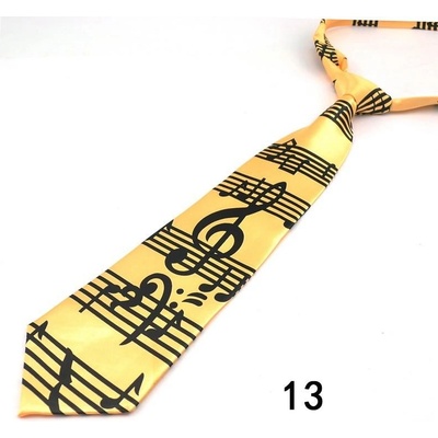 AE production Kravata žlutá s houslovým klíčem