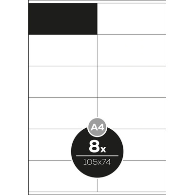 Altryal Etikety Top Stick bílé A4 105 x 48 mm 12 etiket 100 ks