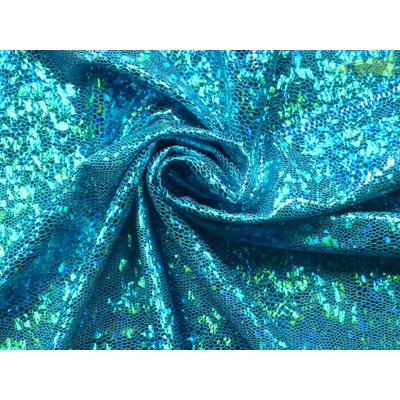 společenská látka 3219 s hologramem tyrkysová