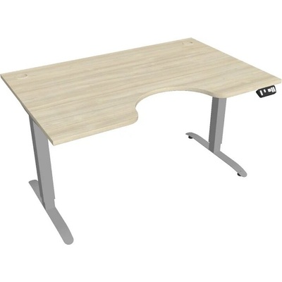 Hobis Office Pro psací stůl Motion MS ERGO 2 Šířka: 140 cm, Barva desky: akát, Barva kovu: šedá RAL 9006 Šířka 120-180 cm / 27 barevných variant