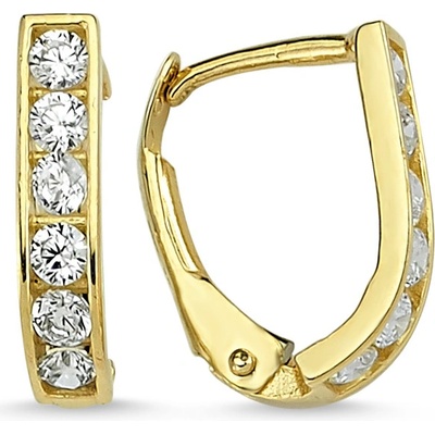 Lillian Vassago dětské zlaté se zirkony na patent LLV53-KGER007