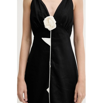 Farm Rio Ленена рокля Farm Rio в черно къса разкроена 336607 (336607)