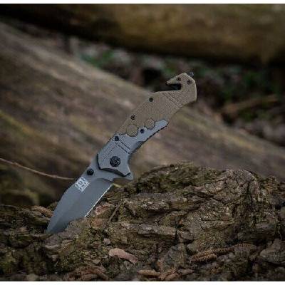 Real Steel Nóż Commander Rescue 101 INC Black/Tan