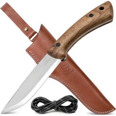 BeaverCraft Bushcraft Knife BSH1 Dune Carbon Steel 125mm Walnut