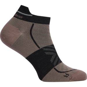 Icebreaker Мъжки чорапи за бягане Icebreaker Merino Run+ Ultralight Micro Running socks - Porcini / Black - размер 44, 5-46, 5 (EU) (201-8163-0613)