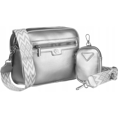 Rovicky R-Kp-05-Hrh-4089 dámska strieborná crossbody kabelka 24 x 18 x 9 cm