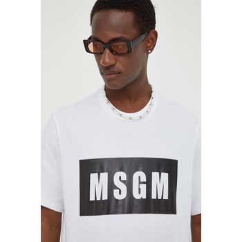 MSGM Памучна тениска msgm в бяло с принт 2000mm520.200002 (2000mm520.200002)