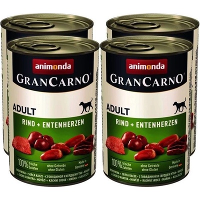 Animonda Gran Carno Original Adult hovězí & kachní srdce 4 x 400 g