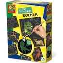 SES Vyškrabávací obrázky dinosauři svítící ve tmě