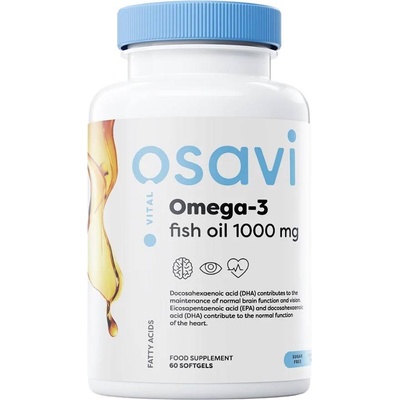 Osavi Omega-3 Fish Oil, 1000 mg, lemon, 60 гел капсули, Osavi