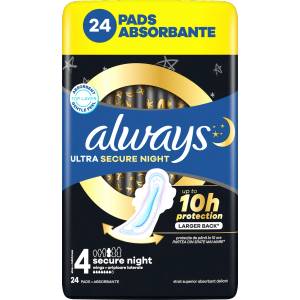 Always Дамски превръзки Ultra Secure Night, 24 бр (2127942)