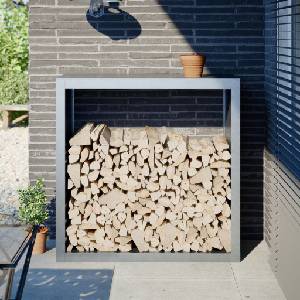 vidaXL Стойка за дърва за огрев, 100x40x100 см, поцинкована стомана (850973)