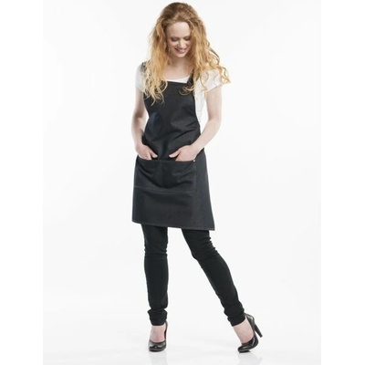 Chaud Devant Kuchařská džínová zástěra Fusion Black Denim Black