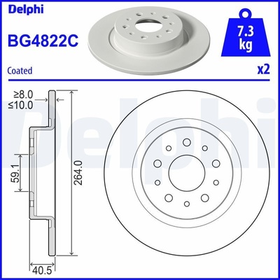 Brzdový kotúč (cena za 1ks) DELPHI BG4822C