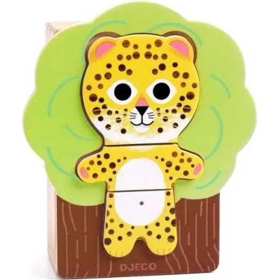 DJECO Дървен пъзел Djeco - Подреди животните, 19 части (DJ01626)