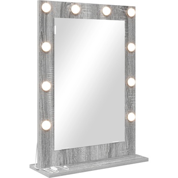 vidaXL Огледало за грим с огледало Сив Сонома 70 x 50 x 18 см (868338)