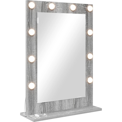 vidaXL Огледало за грим Правоъгълна Сив Сонома 70 x 50 x 18 см (868338)