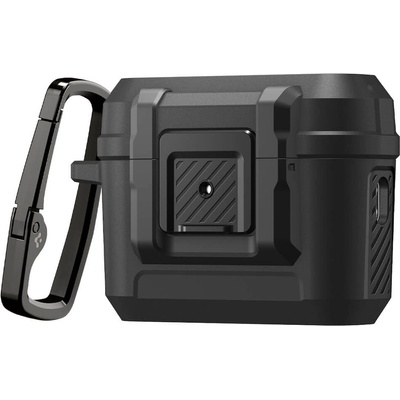 Spigen Хибриден удароустойчив кейс с карабинер за Apple AirPods Pro 3 - Spigen AirPods Pro 3 Lock Fit Case (черен) (ACS09825)