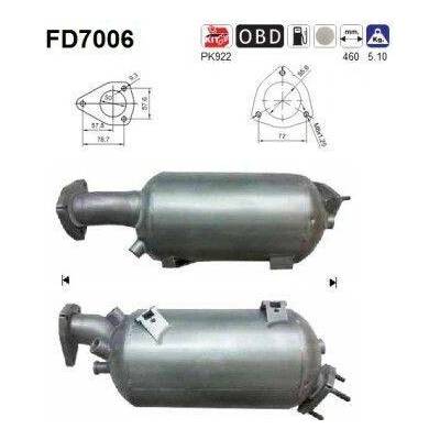 Filtr sazových částic, výfukový systém AS FD7006