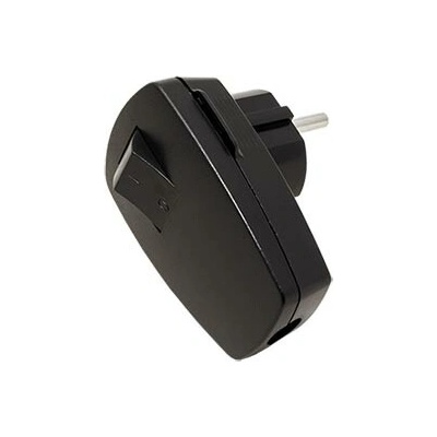 Konektor 250V/16A samec (zástrčka), CEE 7/7, s vypínačem, na kabel, černý - 911.171