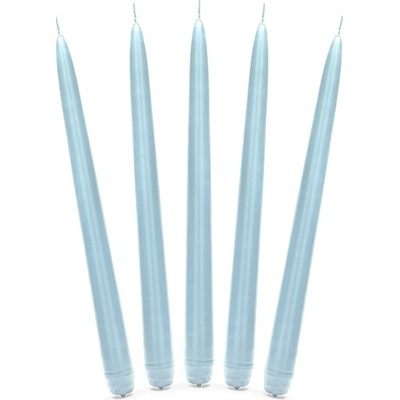 PartyDeco Kónické svíčky světle modré 10 ks - svíčky na slavnostní svatební stůl – Zboží Mobilmania