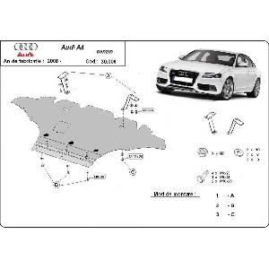 Scut Motor - Румъния Метална кора под двигател audi a4 (8k2, b8) от 2007 до 2012 (73859)