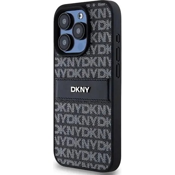 DKNY Кейс DKNY Leather Mono Stripe & Metal Logo за iPhone 15 Pro, черен (3666339260415)