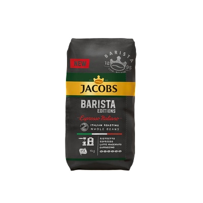 Jacobs Кафе на зърна Jacobs Barista Editions Espresso Italiano 1 кг, 70% Арабика (4056866-8711000856024)