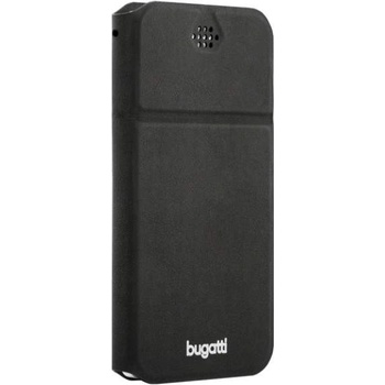 Bugatti Universal Book Case Lugano Size L - универсален кожен калъф за смартфони от 5.1 до 6 инча (черен)