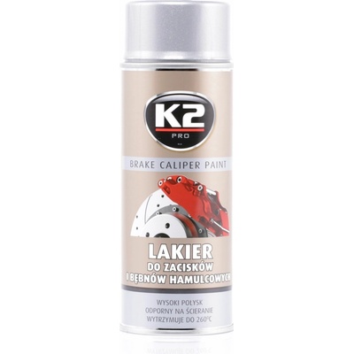 Sprej na brzd. strmene K2 Brake Caliper Paint Strieborný 400ml