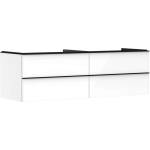 Hansgrohe Xelu Q - Шкафче за умивалник, 50x156x55 см, 4 чекмеджета, лъскаво бяло/матово черно 54090670 (54090670)