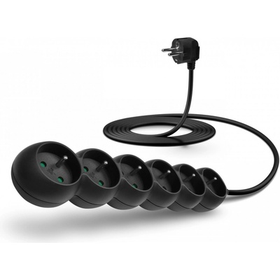 Connect IT prodlužovací kabel 230 V 6 zásuvek 3 m bez vypínače černá CES-1321-BK
