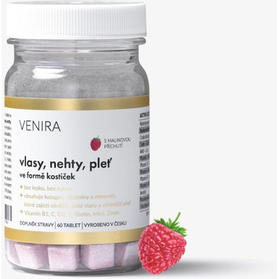 Venira pre vlasy nechty a pleť vo forme kostičiek malina 120 ks