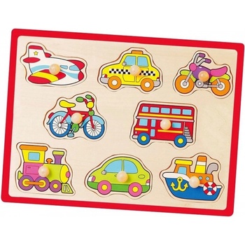 Viga Toys Дървен пъзел с дръжки Транспорт